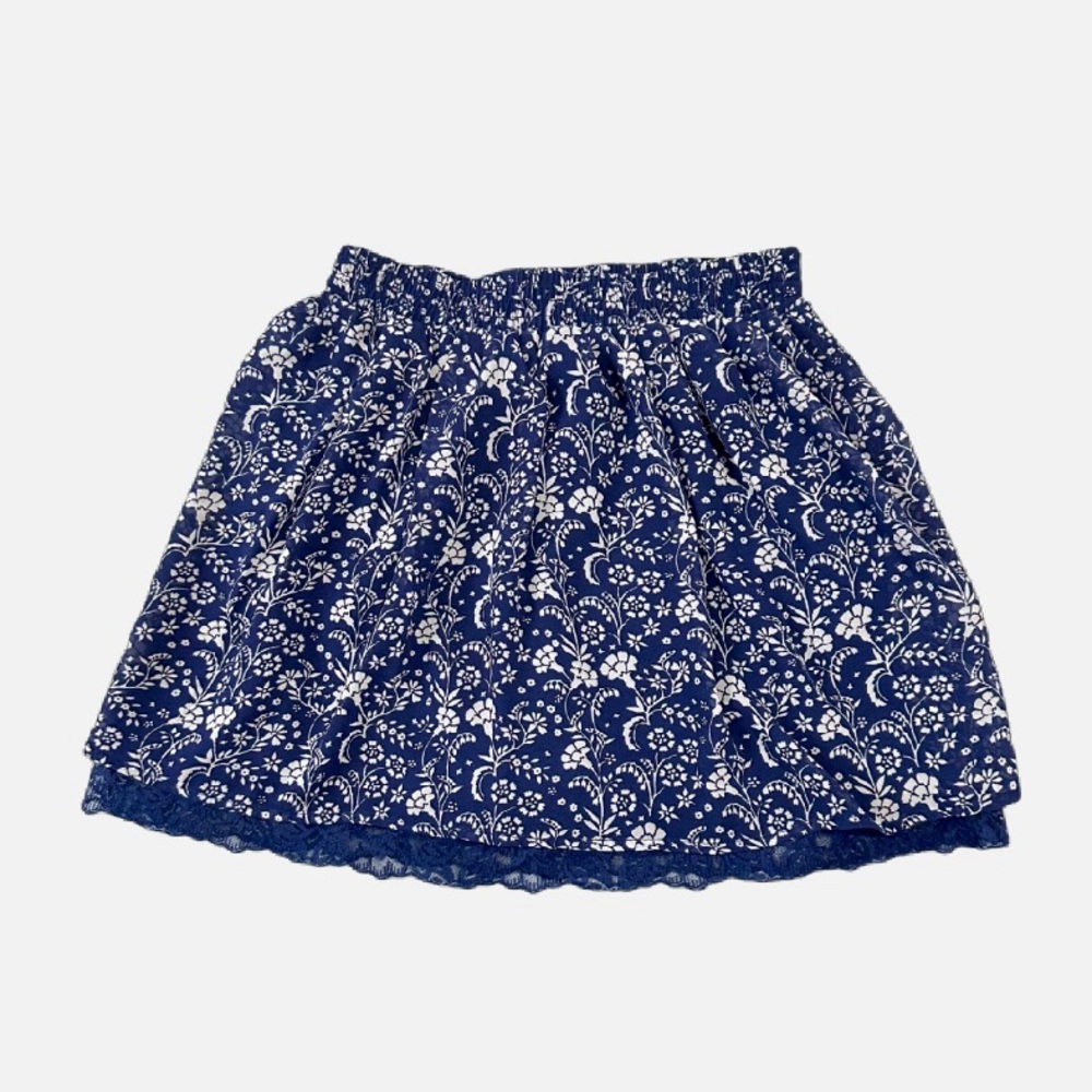 Forever 21 Blue and White Floral Mini Skirt
